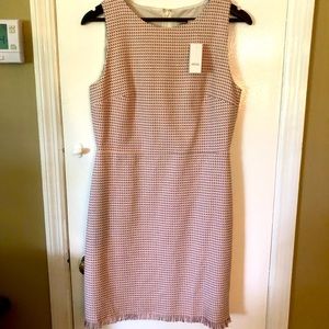 Loft pink patterned sheath dress NWT